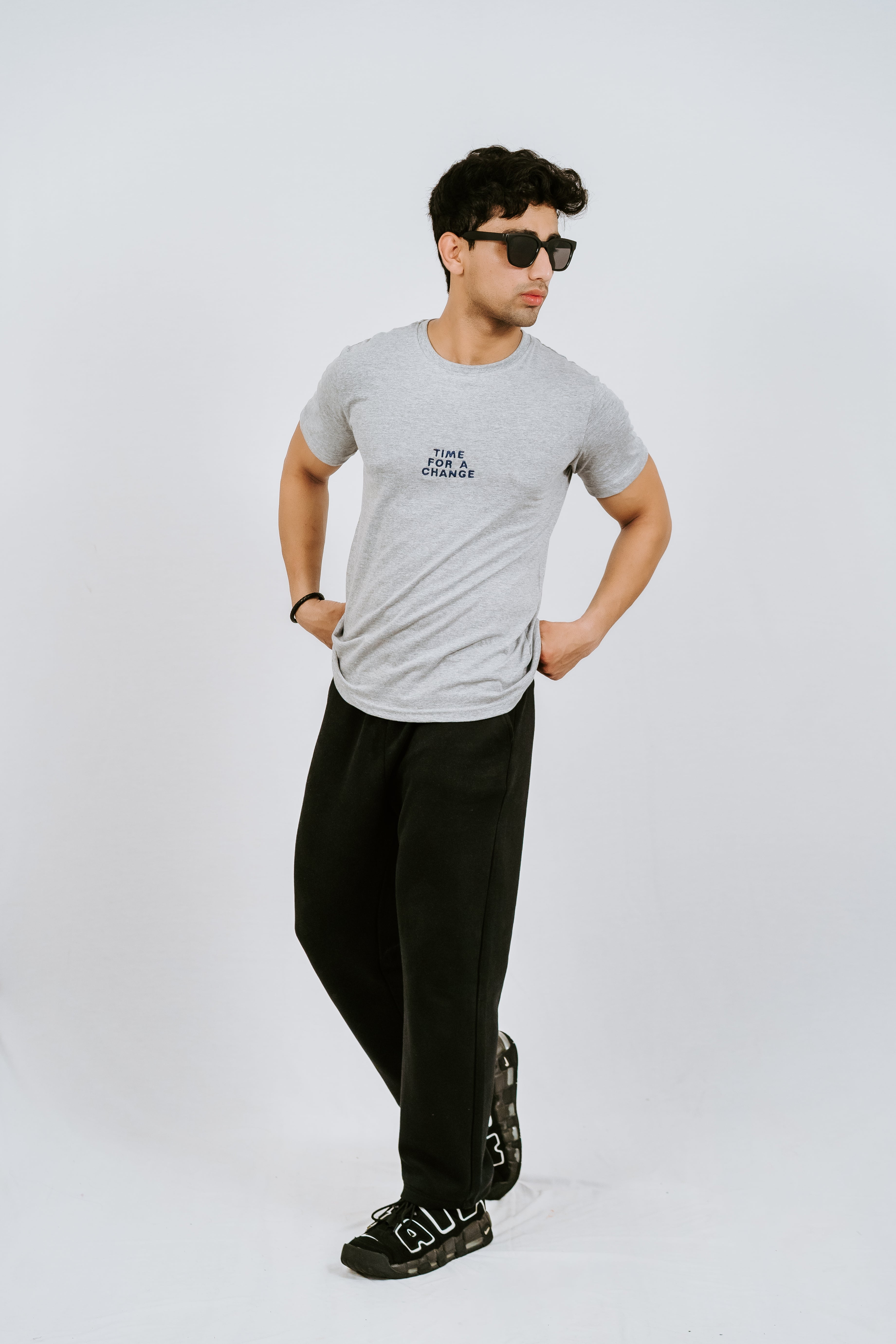 Grey “Time for a Change” Slim Fit T-Shirt