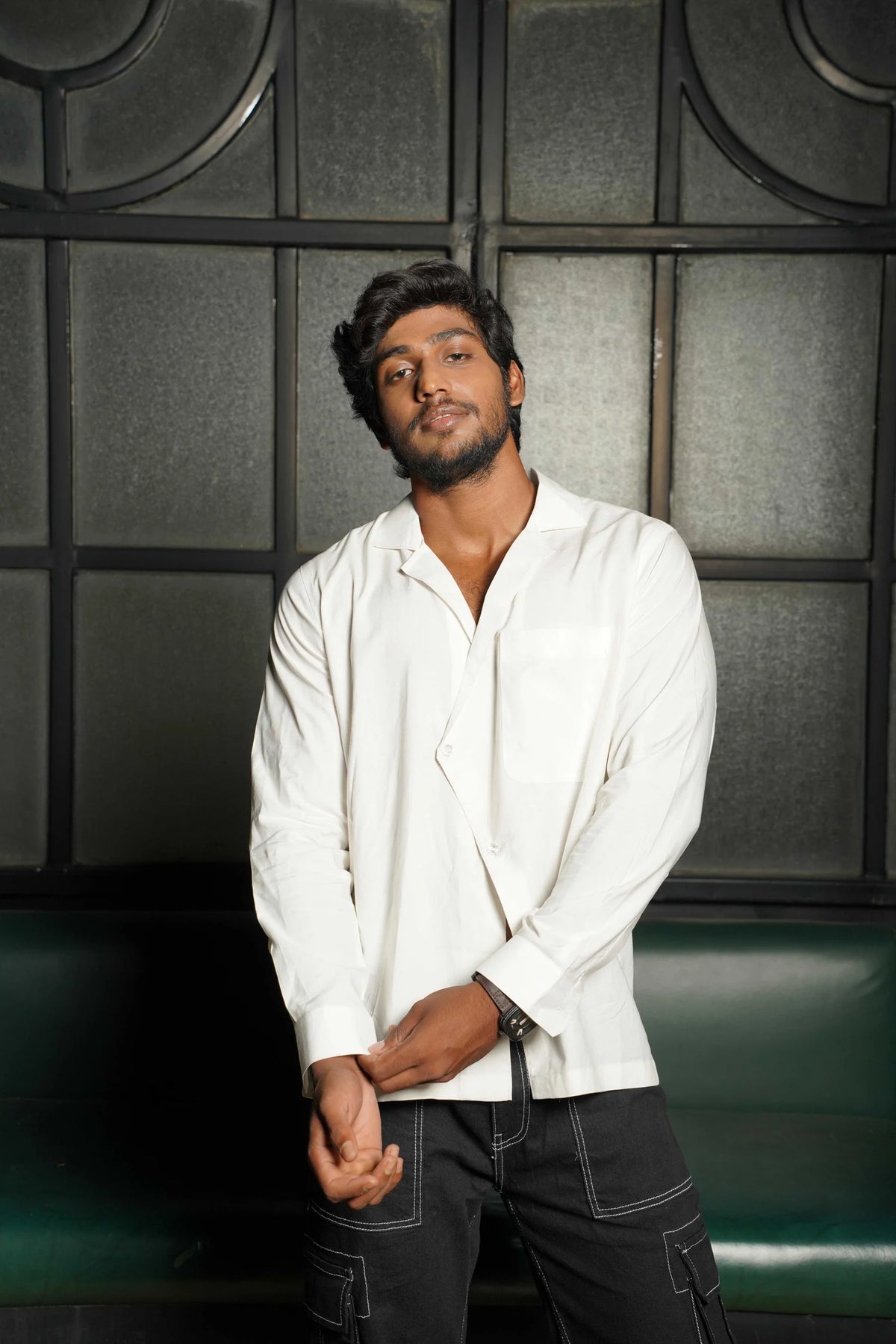 White Overlap Collar Shirt – Minimal Luxe Edit